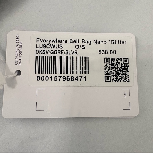 Lululemon Everywhere Belt Bag Nano Glitter Dark Silver NWT - Picture 10 of 10